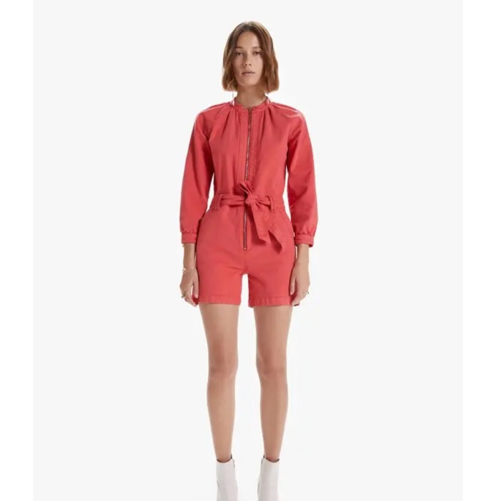 NWT MOTHER The GATHERER SHORT ROMPER -Bittersweet